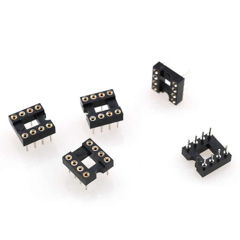 TAODAN IC Socket 10pcs 2.54 mm Pitch 8 Pins Round Hole Soldering DIP IC Socket Adaptor, Black - Image 4